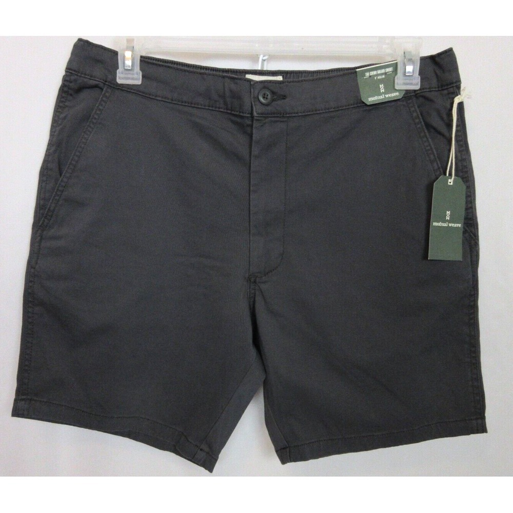 MUTUAL WEAVE CHINO‎ BOARD SHORTS W/ DRAWSTRING Men's 48 Iron Grey  NWT!!